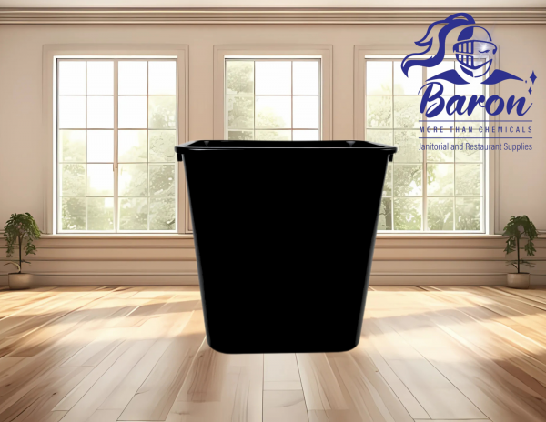 Boardwalk Soft-Sided Wastebasket, 28 qt, Black