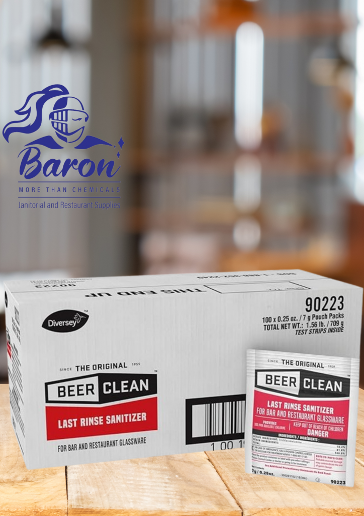 Diversey90223 Beer Clean Last Rinse Glass Sanitizer, .25oz Powder