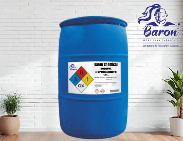 Sodium Hypochlorite 10%, 55 Gallon Drum